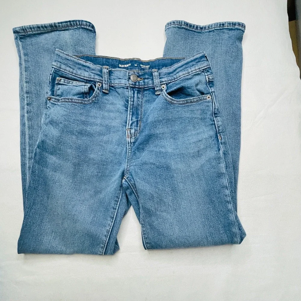 Old Navy Kids Jeans Lot 3 Pairs Size 14 Boys Skinny Bootcut Straight Blue Denim